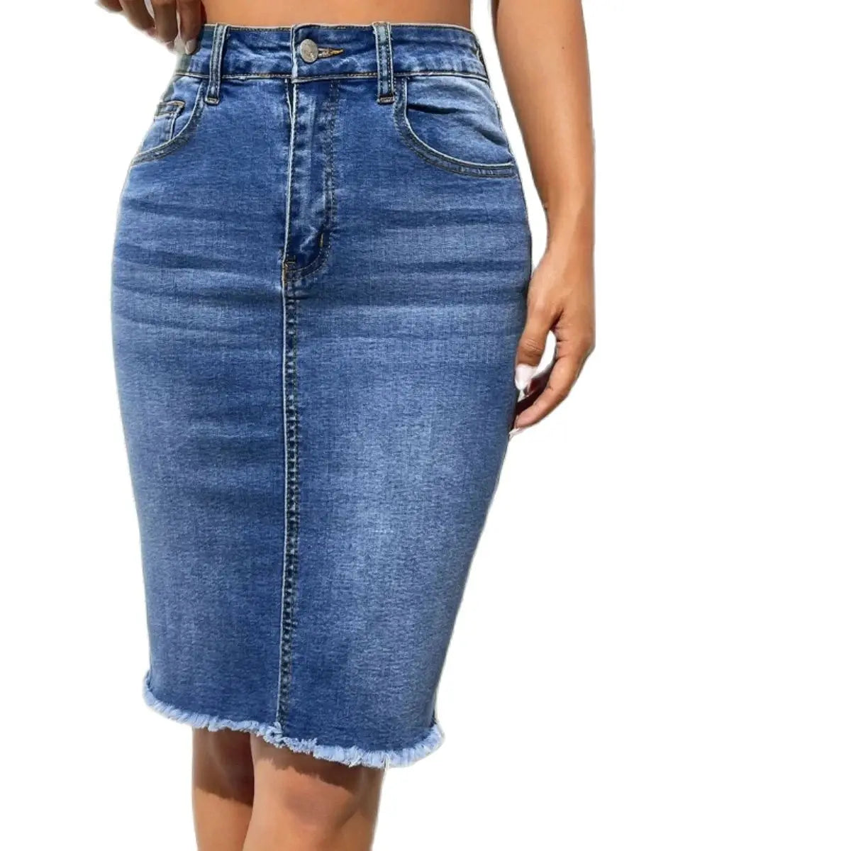 2. Clothing Stretch Denim Pencil Skirt