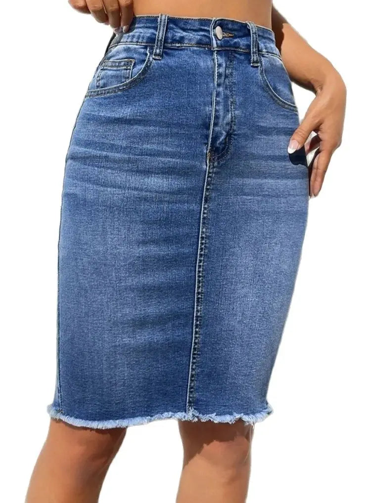 2. Clothing Stretch Denim Pencil Skirt