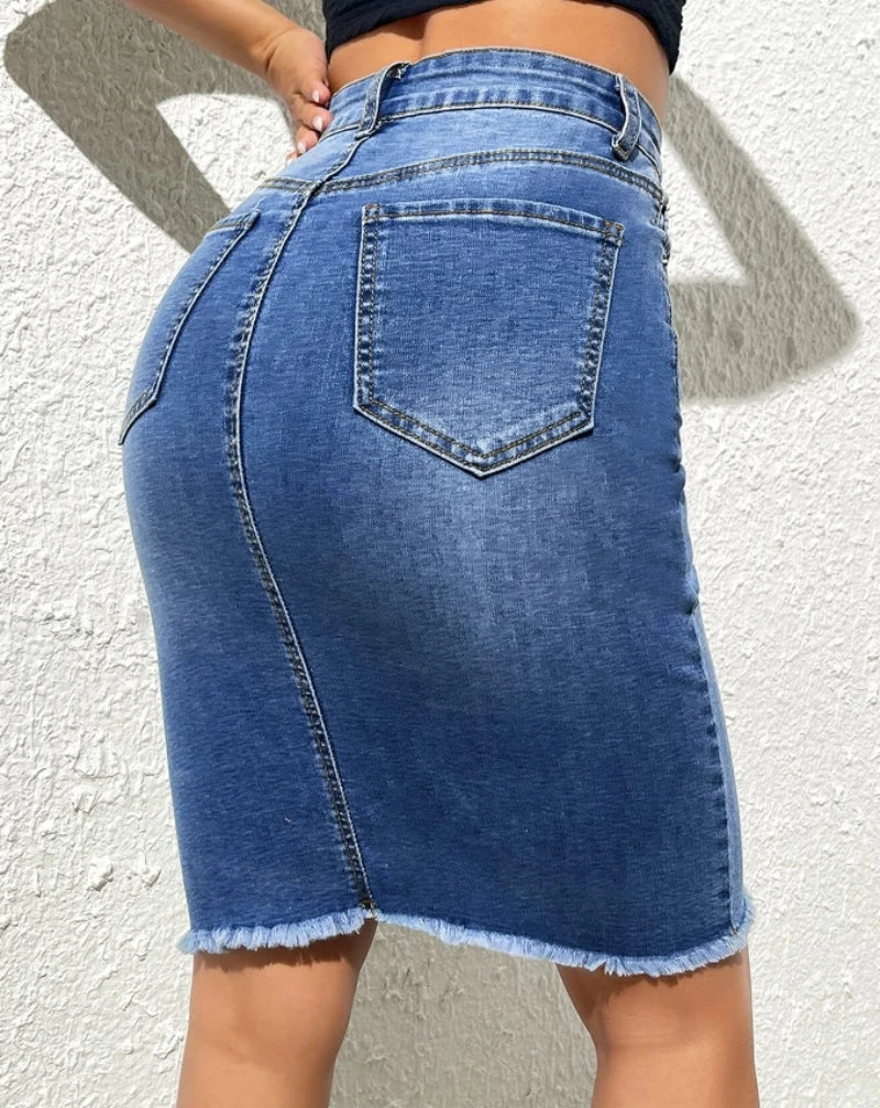 2. Clothing Stretch Denim Pencil Skirt