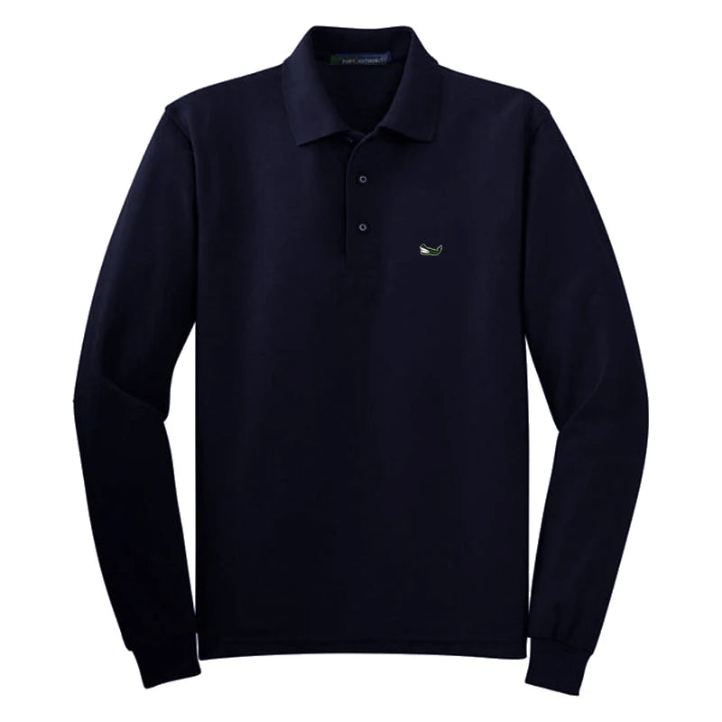 1. Men's Coton Pique Polo Long Sleeve