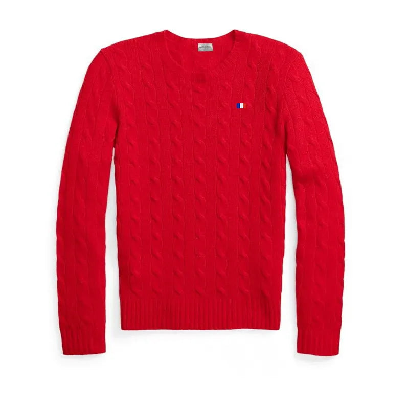 Clothing Cable Knit Crew Neck Sweater 100%Cotton