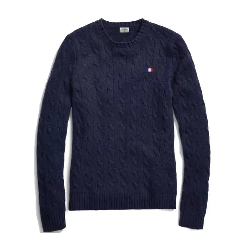 Clothing Cable Knit Crew Neck Sweater 100%Cotton