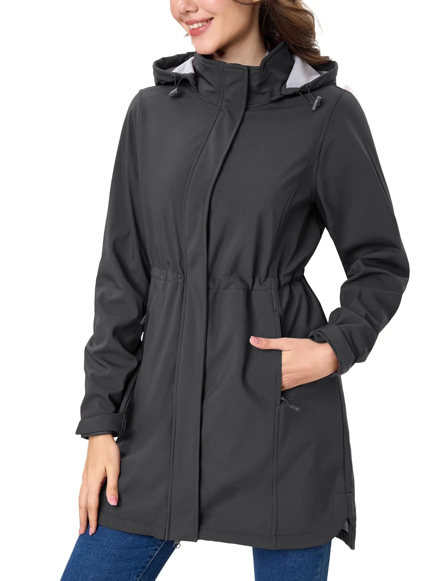 1. Clothing Barn Jacket Fleece Lined Waterproof Hoodie Windbreaker