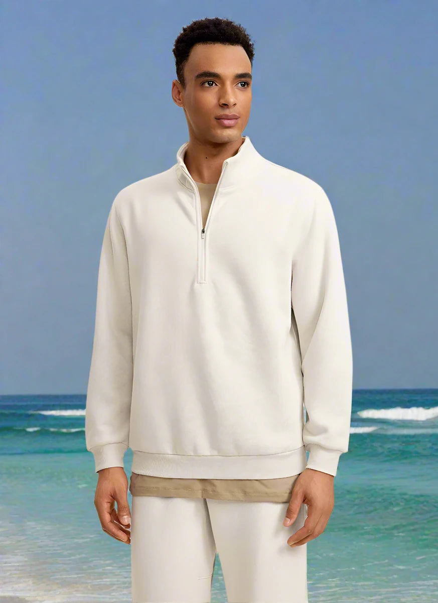 1. Men's Half Zip Mock Neck Sweatshirt