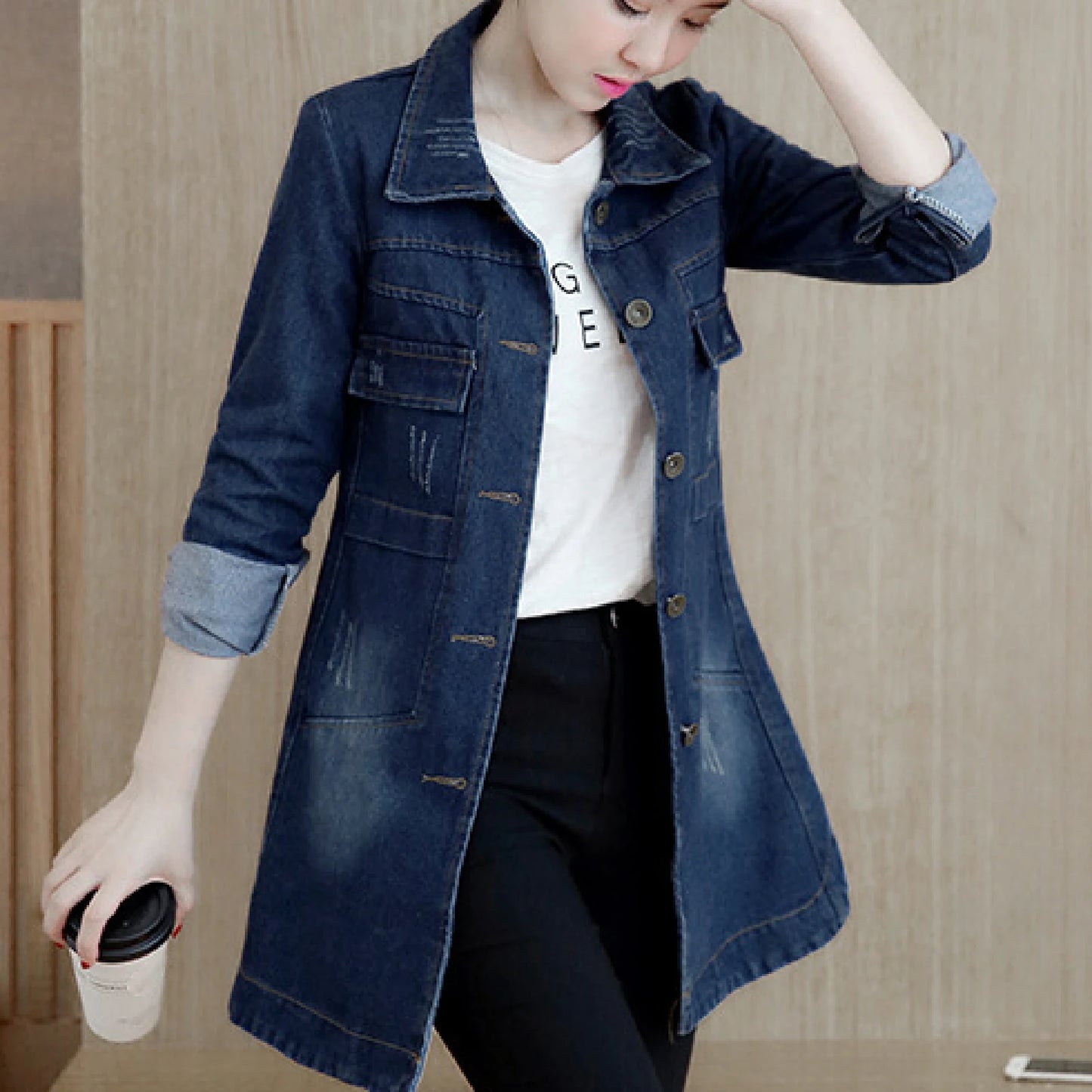 Clothing Denim Trench Coat