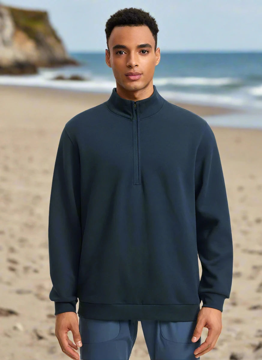 1. Men's Half Zip Mock Neck Sweatshirt