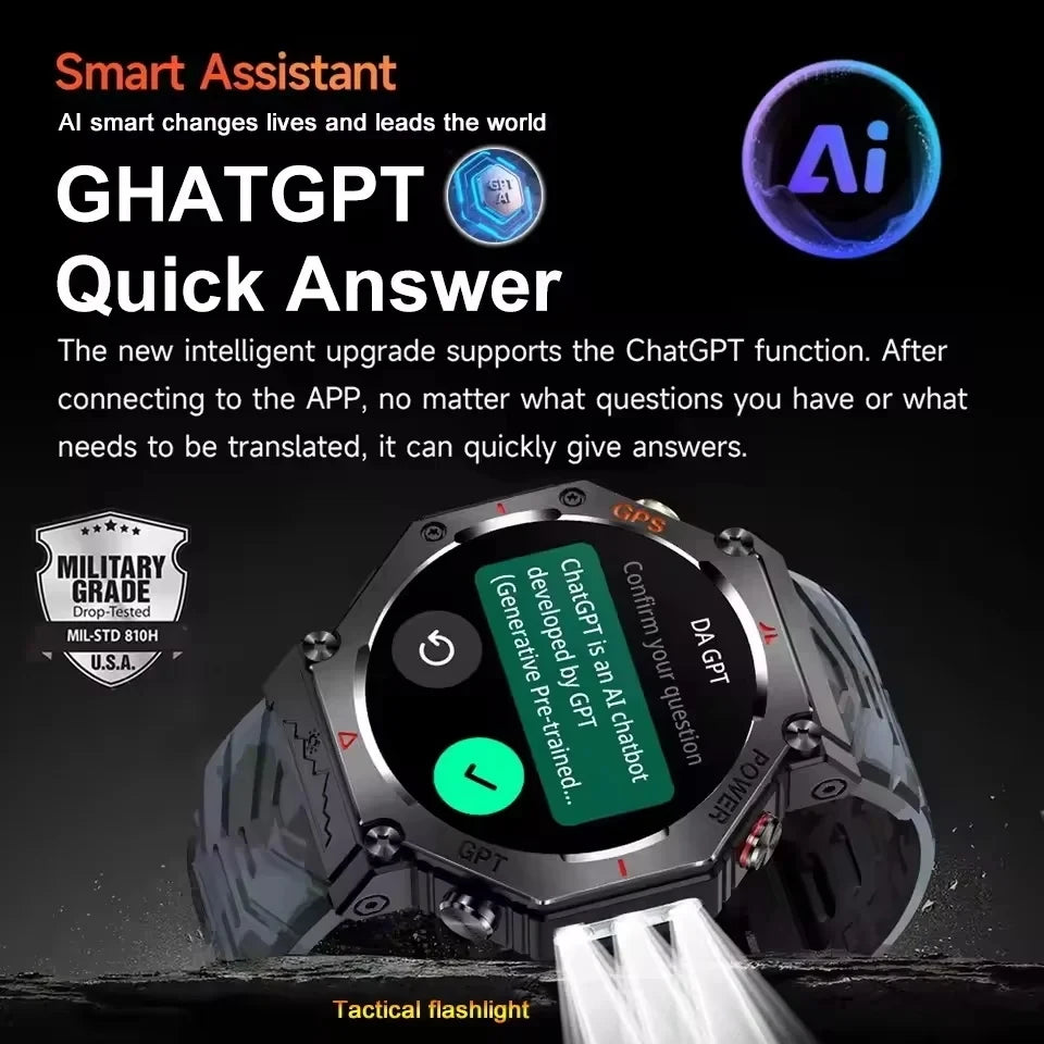 1. Extras & Accessories T-Rex 3 Ultra Military Grade GPS Smart Watch 10ATM Waterproof Compass Altimeter Barometric AMOLED Men HD Call Sports Smartwatch