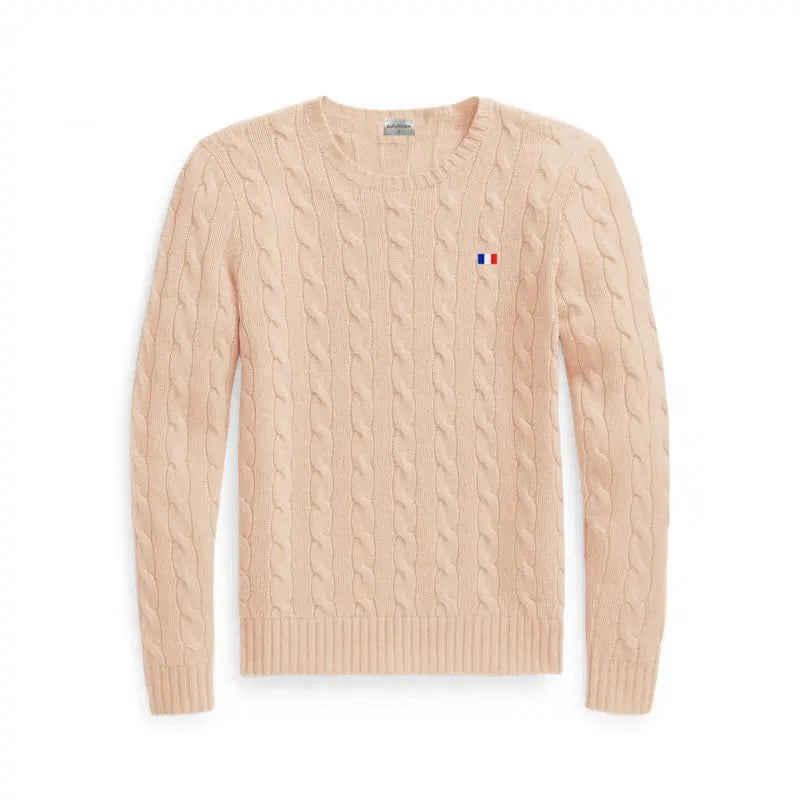 Clothing Cable Knit Crew Neck Sweater 100%Cotton