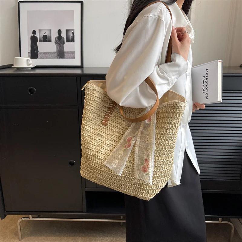Extras & Accessories Woven Straw Tote Bag