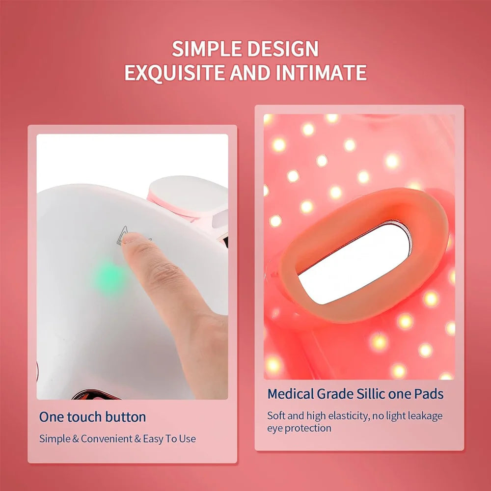 1. Gear 7 Colors LED Facial Mask Photon Therapy Red Light Facial Skin Care Repair Skin Anti Shrink Pore Wireless Use Beauty Mask