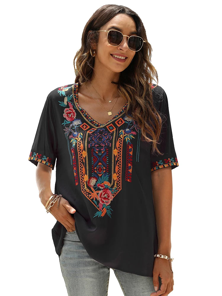 2.Clothing Durango Embroidered Blouse