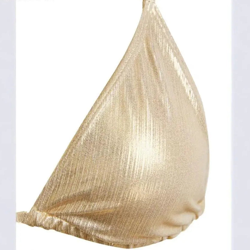 1. Clothing Bikini Gold or Silver Classic Halter Bikini