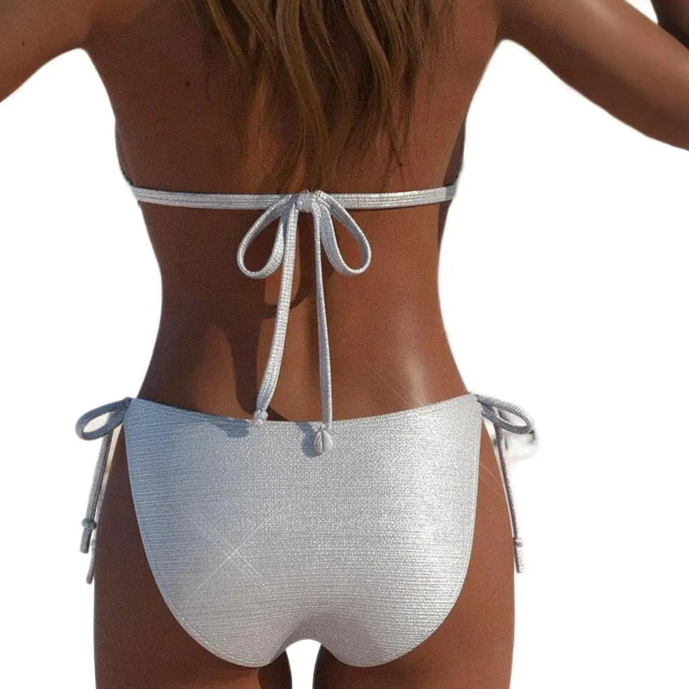 1. Clothing Bikini Gold or Silver Classic Halter Bikini