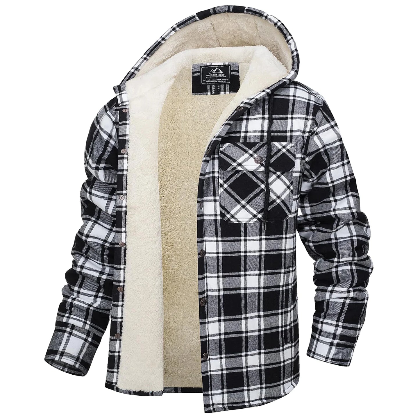 1. Men's Sherpa Lined Flannel Jacket Heavyweight