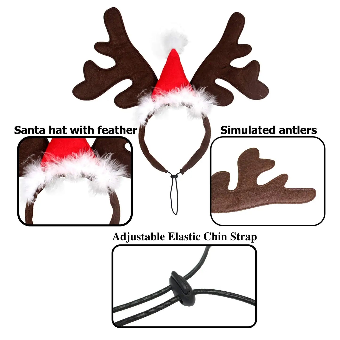 Dog Gear Christmas Reindeer Antlers for Smaller Dogs & Cats