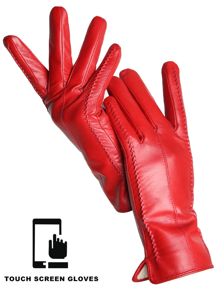 Extras & Accessories Leather Touchscreen Gloves for Women