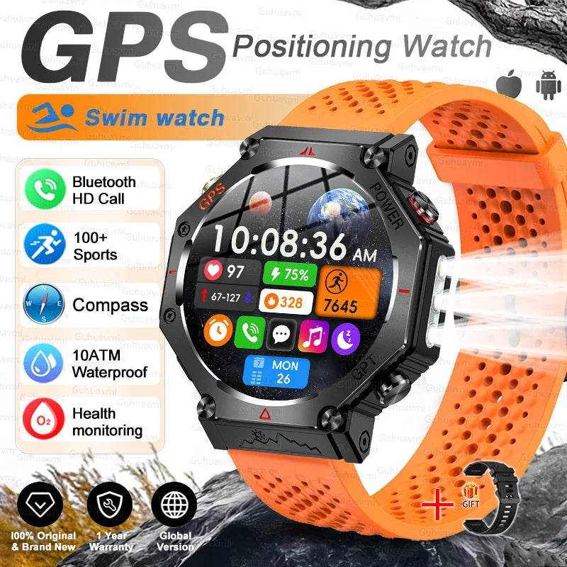 1. Extras & Accessories T-Rex 3 Ultra Military Grade GPS Smart Watch 10ATM Waterproof Compass Altimeter Barometric AMOLED Men HD Call Sports Smartwatch