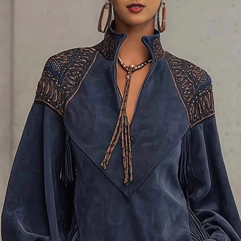 1. Clothing Boho Embroidered and Fringe Dress