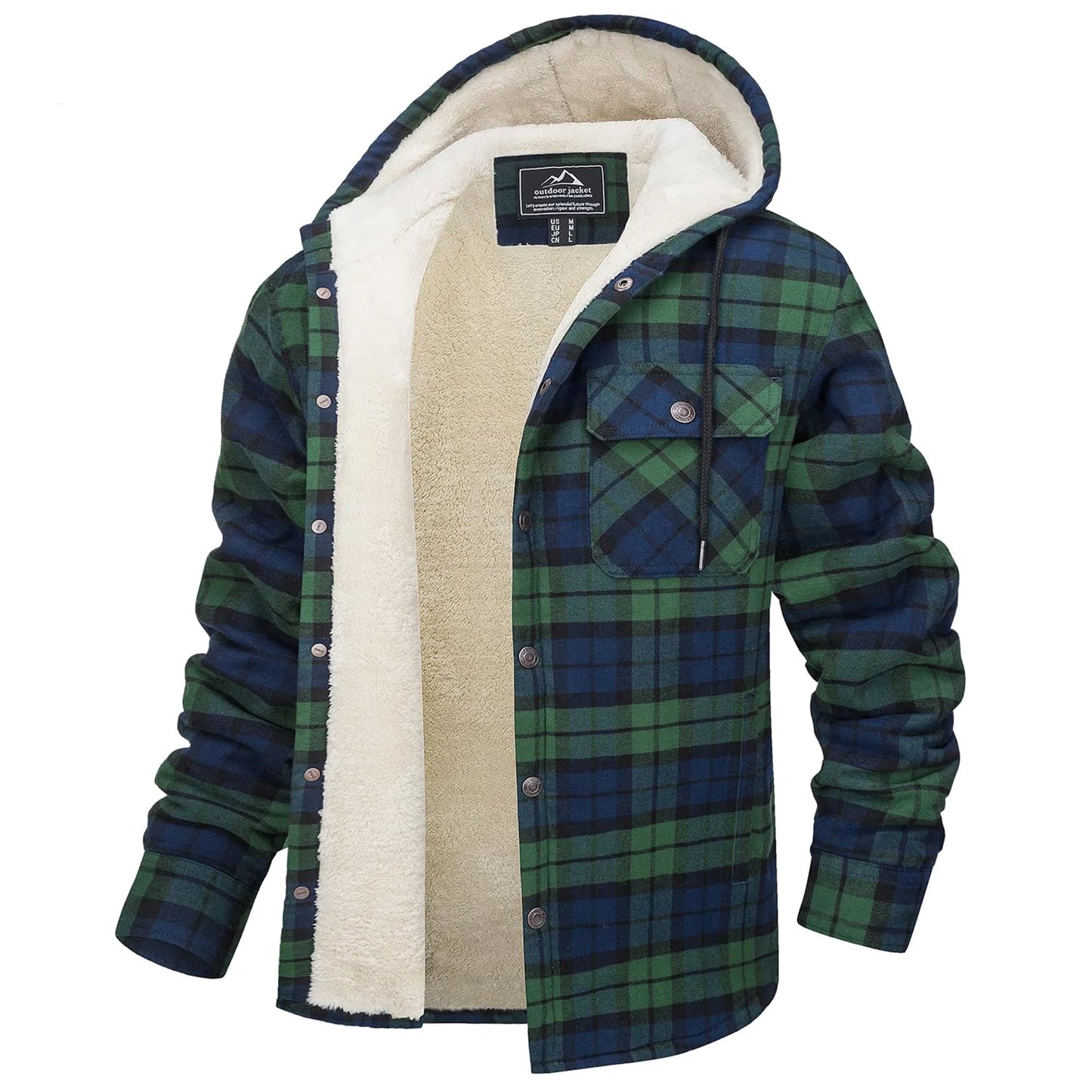 1. Men's Sherpa Lined Flannel Jacket Heavyweight