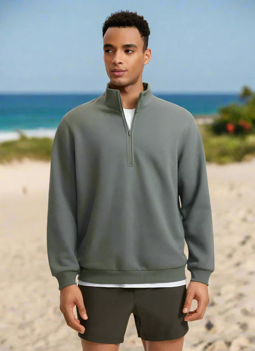 1. Men's Half Zip Mock Neck Sweatshirt