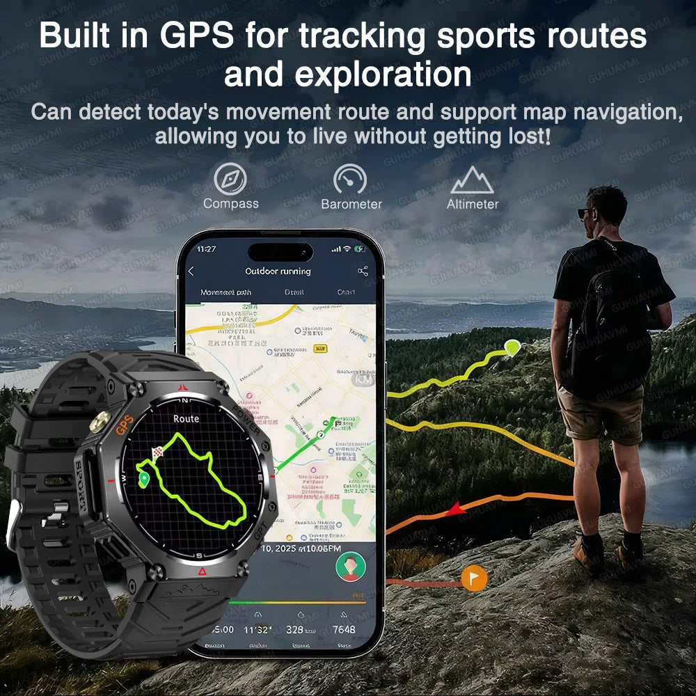 1. Extras & Accessories T-Rex 3 Ultra Military Grade GPS Smart Watch 10ATM Waterproof Compass Altimeter Barometric AMOLED Men HD Call Sports Smartwatch