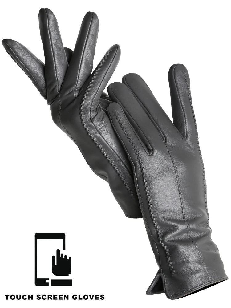 Extras & Accessories Leather Touchscreen Gloves for Women