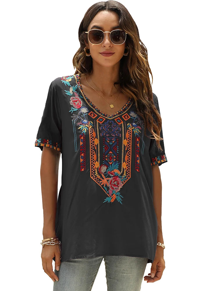 2.Clothing Durango Embroidered Blouse