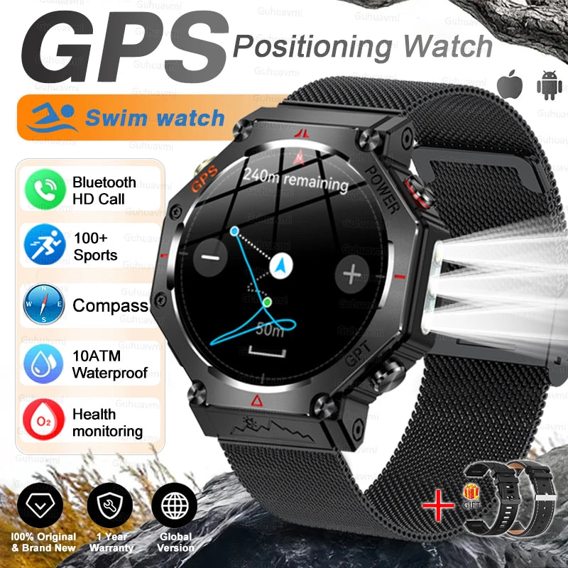 1. Extras & Accessories T-Rex 3 Ultra Military Grade GPS Smart Watch 10ATM Waterproof Compass Altimeter Barometric AMOLED Men HD Call Sports Smartwatch