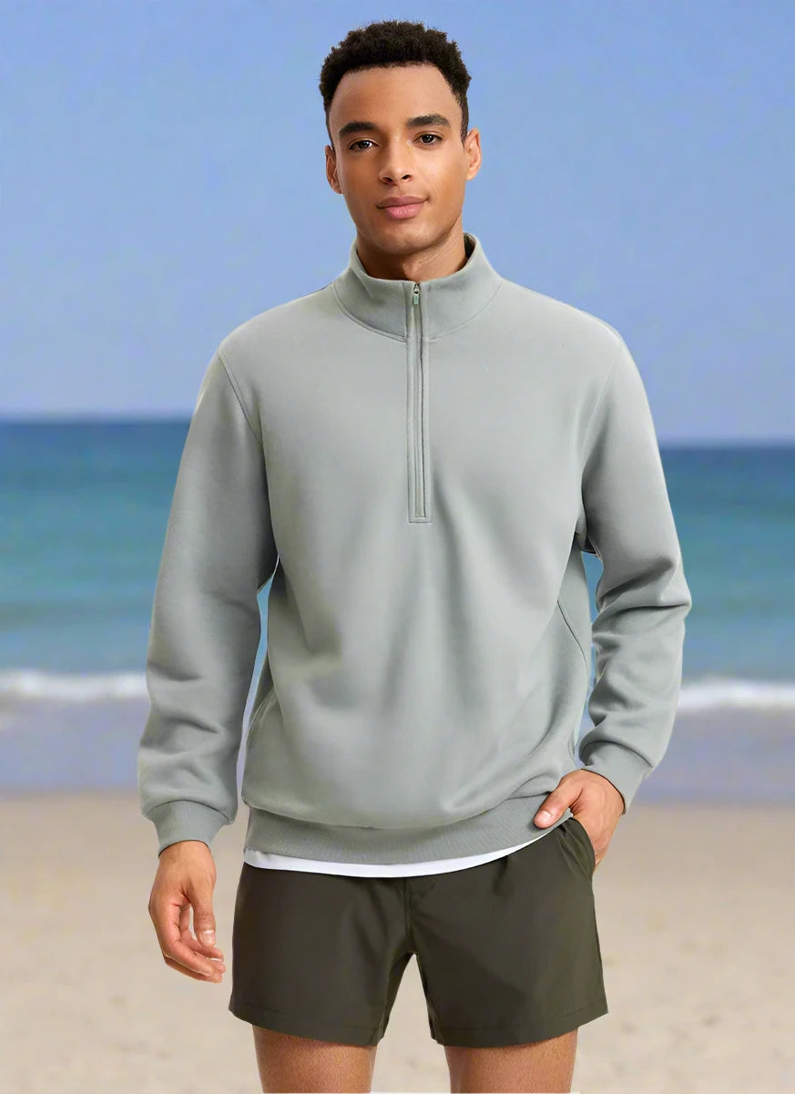 1. Men's Half Zip Mock Neck Sweatshirt