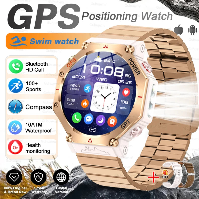 1. Extras & Accessories T-Rex 3 Ultra Military Grade GPS Smart Watch 10ATM Waterproof Compass Altimeter Barometric AMOLED Men HD Call Sports Smartwatch