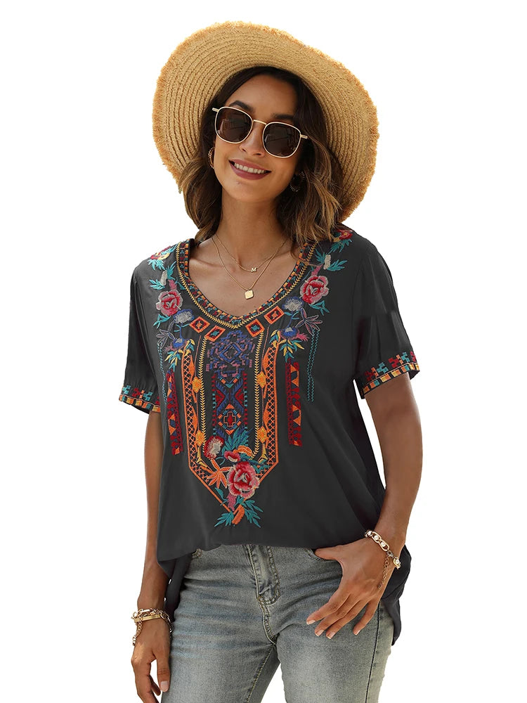 2.Clothing Durango Embroidered Blouse