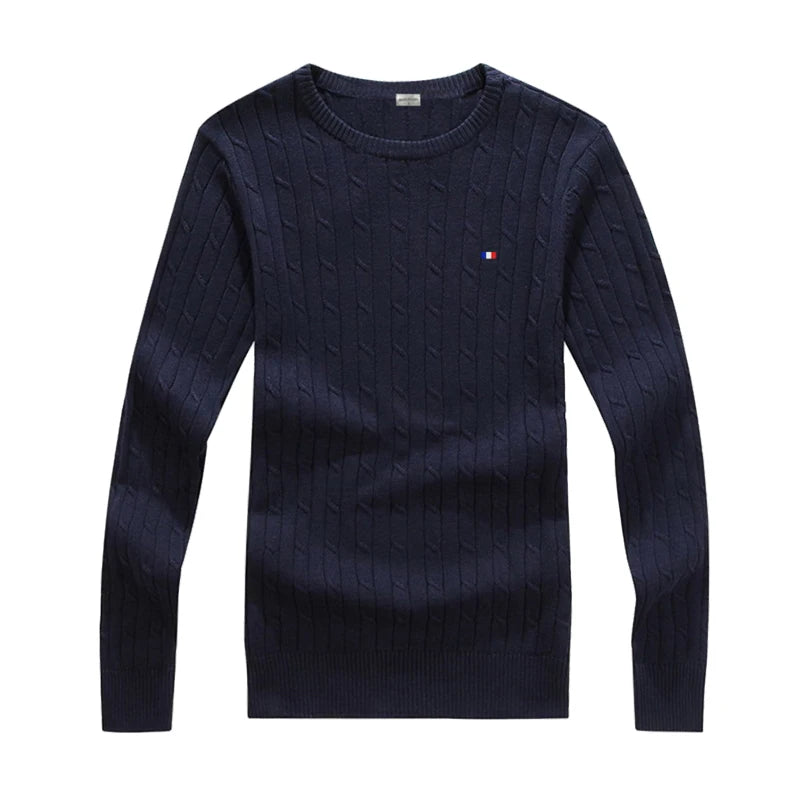 Clothing Cable Knit Crew Neck Sweater 100%Cotton