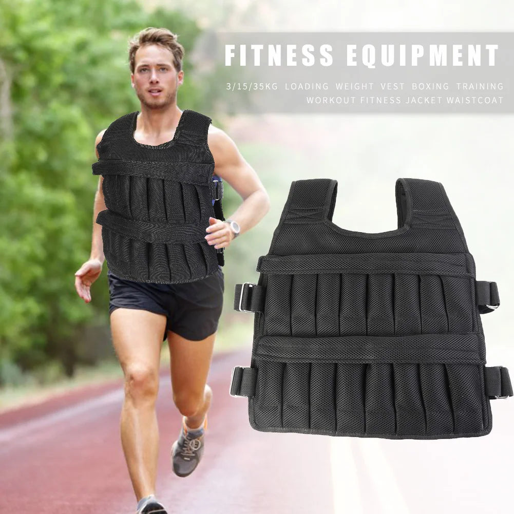 1. Gear 3/20/50kg Loading Weight Vest Adjustable Weighted Training Exercise Waistcoat Jacket Sand Clothing for Running Fitness Equipment