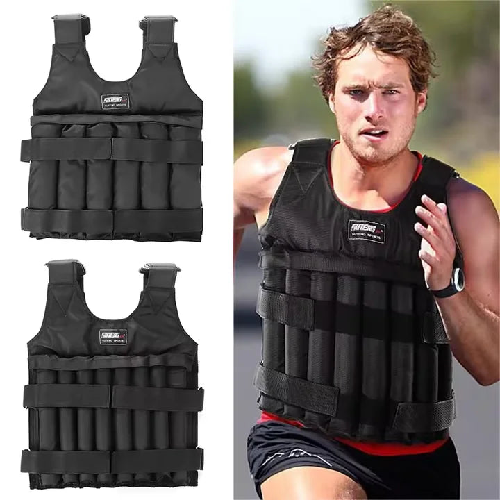 1. Gear 3/20/50kg Loading Weight Vest Adjustable Weighted Training Exercise Waistcoat Jacket Sand Clothing for Running Fitness Equipment
