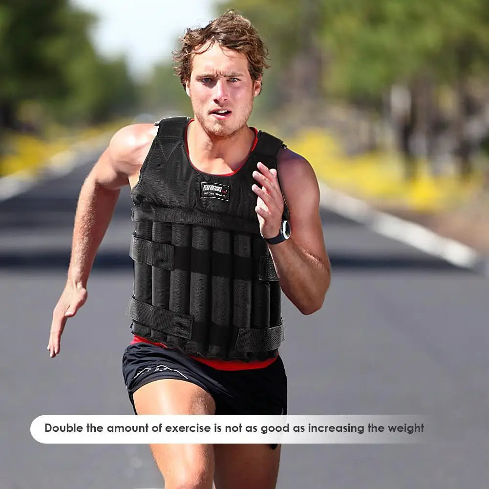 1. Gear 3/20/50kg Loading Weight Vest Adjustable Weighted Training Exercise Waistcoat Jacket Sand Clothing for Running Fitness Equipment