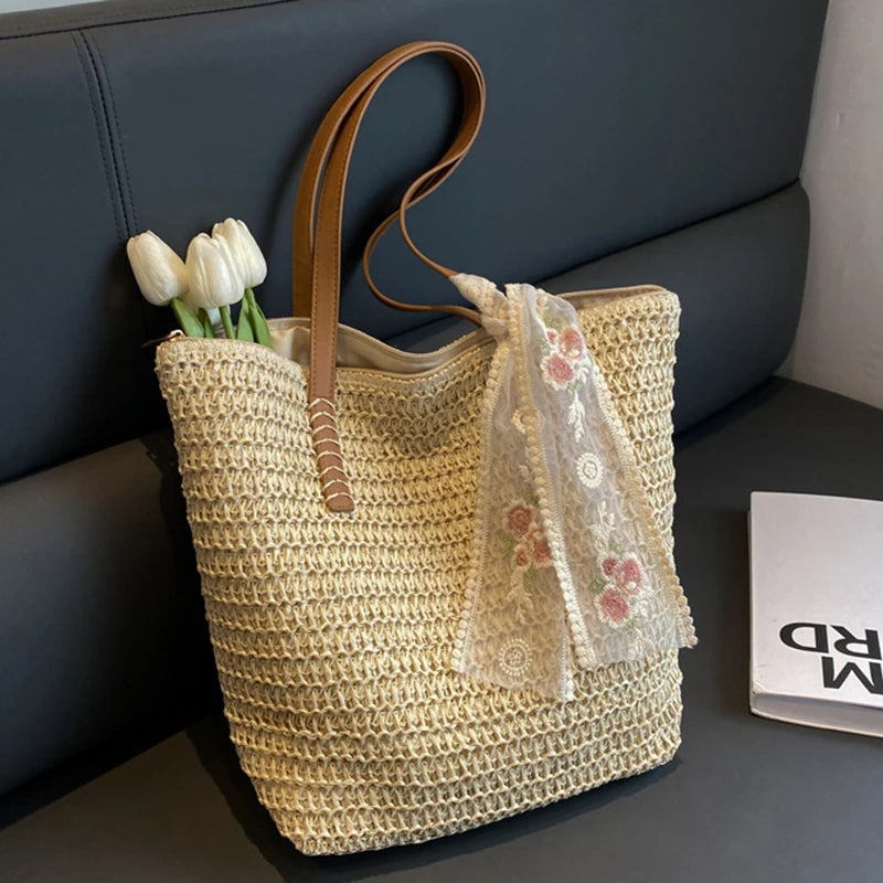 Extras & Accessories Woven Straw Tote Bag