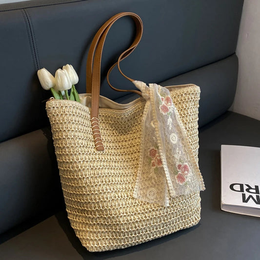 Extras & Accessories Woven Straw Tote Bag