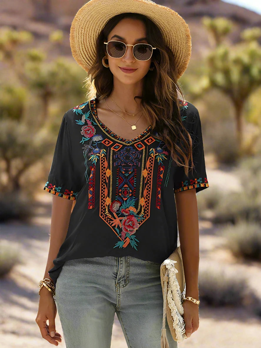 2.Clothing Durango Embroidered Blouse