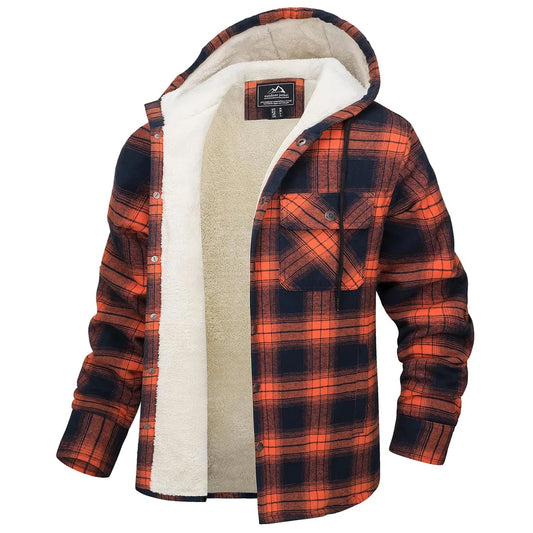 1. Men's Sherpa Lined Flannel Jacket Heavyweight