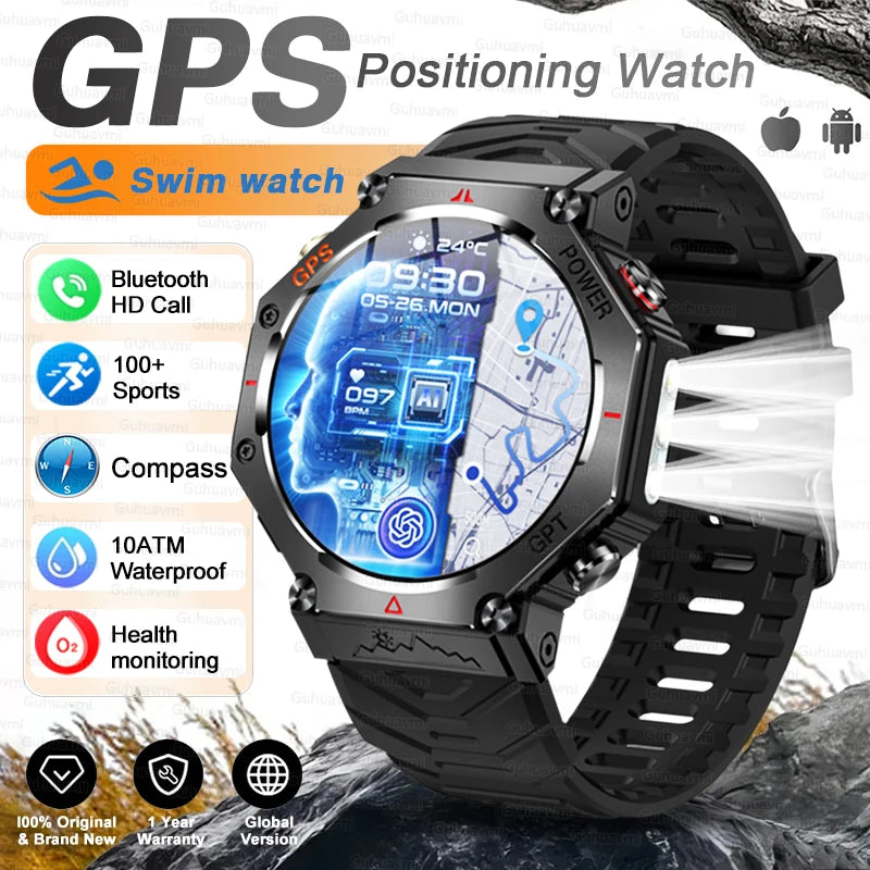 1. Extras & Accessories T-Rex 3 Ultra Military Grade GPS Smart Watch 10ATM Waterproof Compass Altimeter Barometric AMOLED Men HD Call Sports Smartwatch