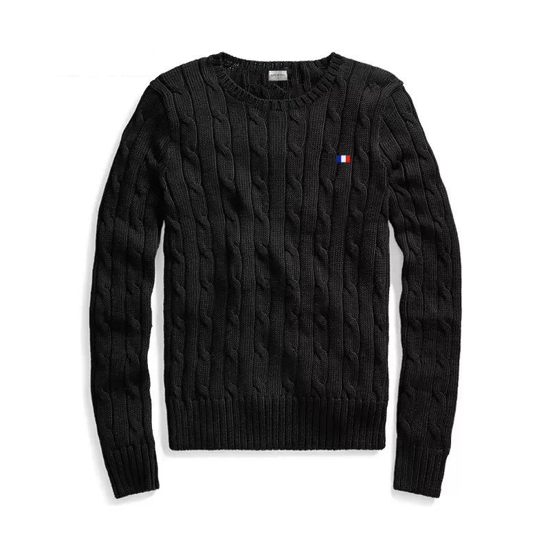 Clothing Cable Knit Crew Neck Sweater 100%Cotton