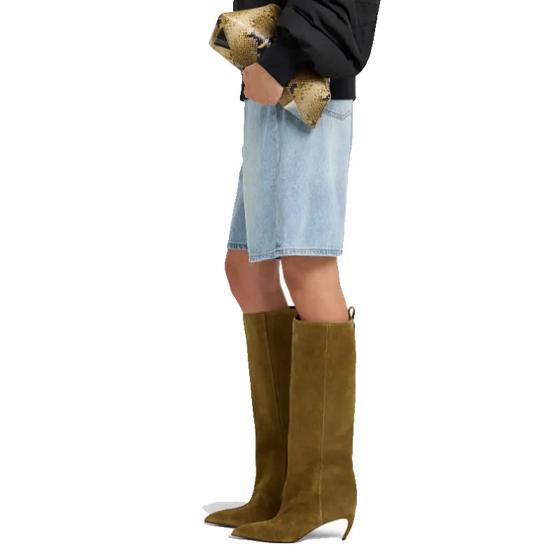 1. Footwear Python Print, Bown, or Black Boots, Arden Furtado with Alien Heel