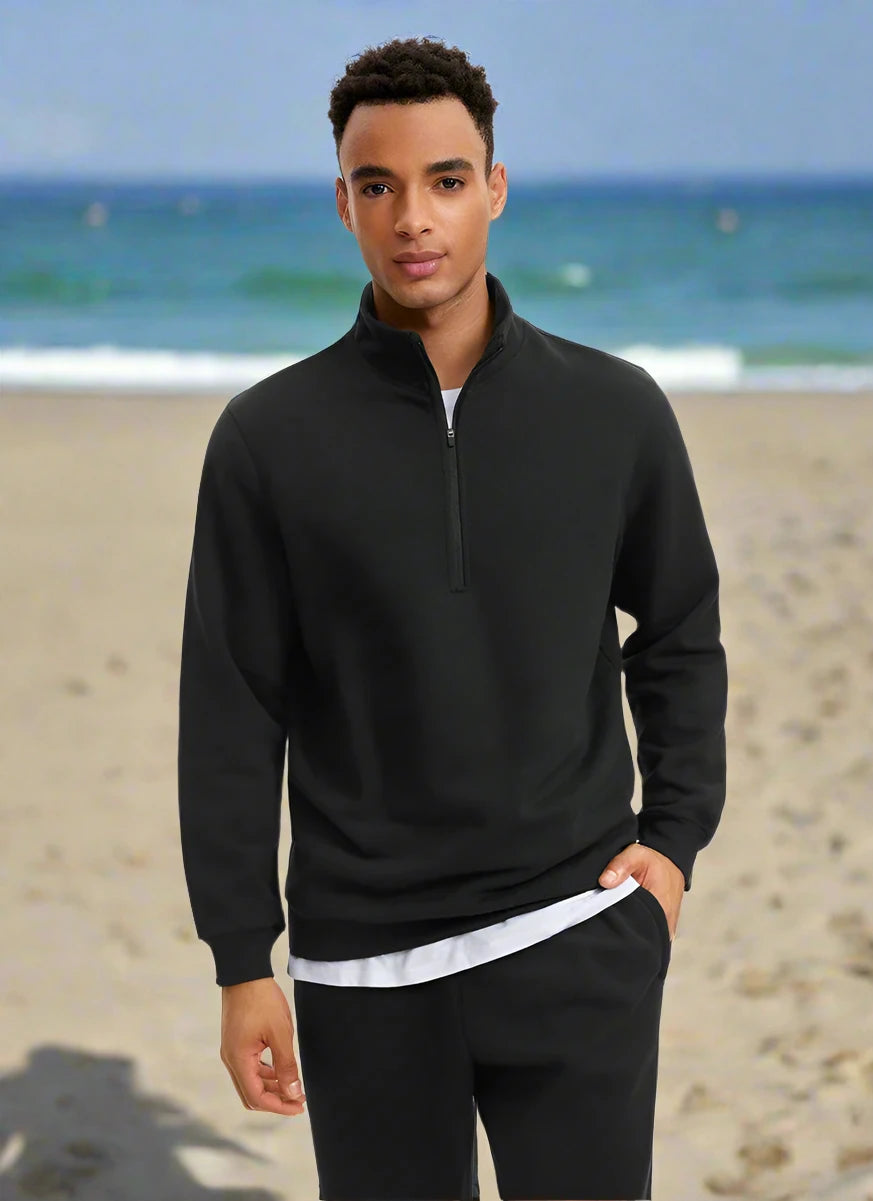 1. Men's Half Zip Mock Neck Sweatshirt