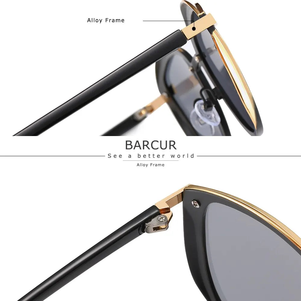 1. Extras & Accessories Polarized Cat Eye UV400 Lux Sunglasses with Case