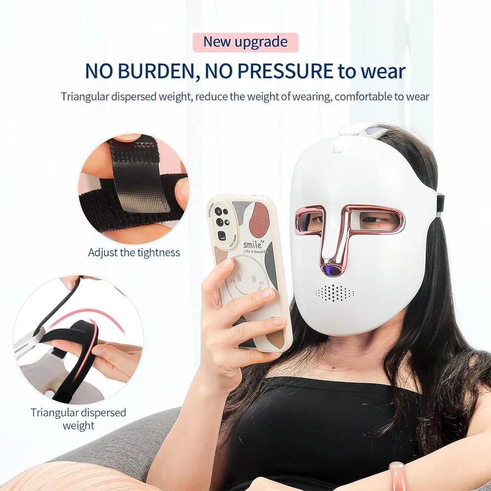 1. Gear 7 Colors LED Facial Mask Photon Therapy Red Light Facial Skin Care Repair Skin Anti Shrink Pore Wireless Use Beauty Mask