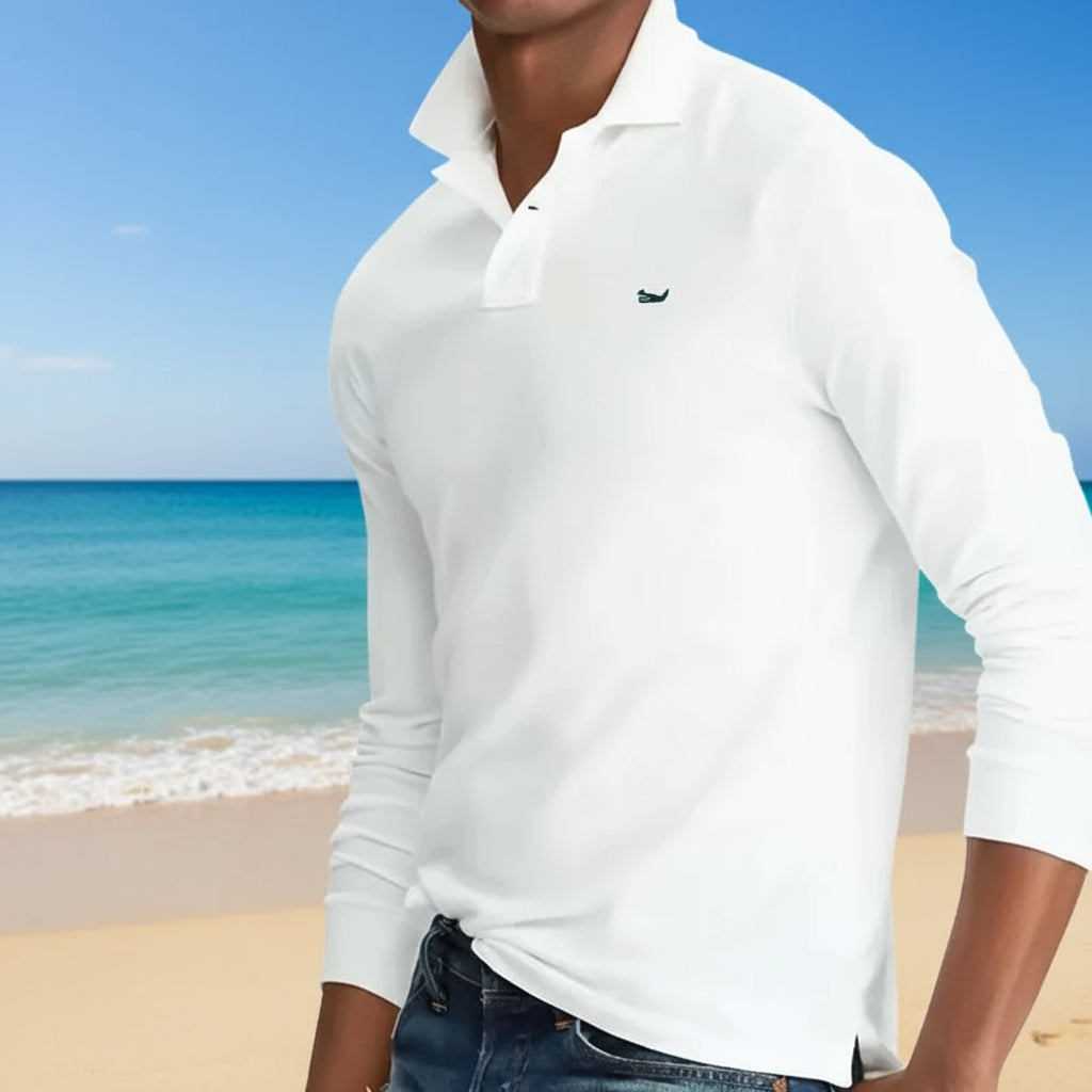1. Men's Coton Pique Polo Long Sleeve